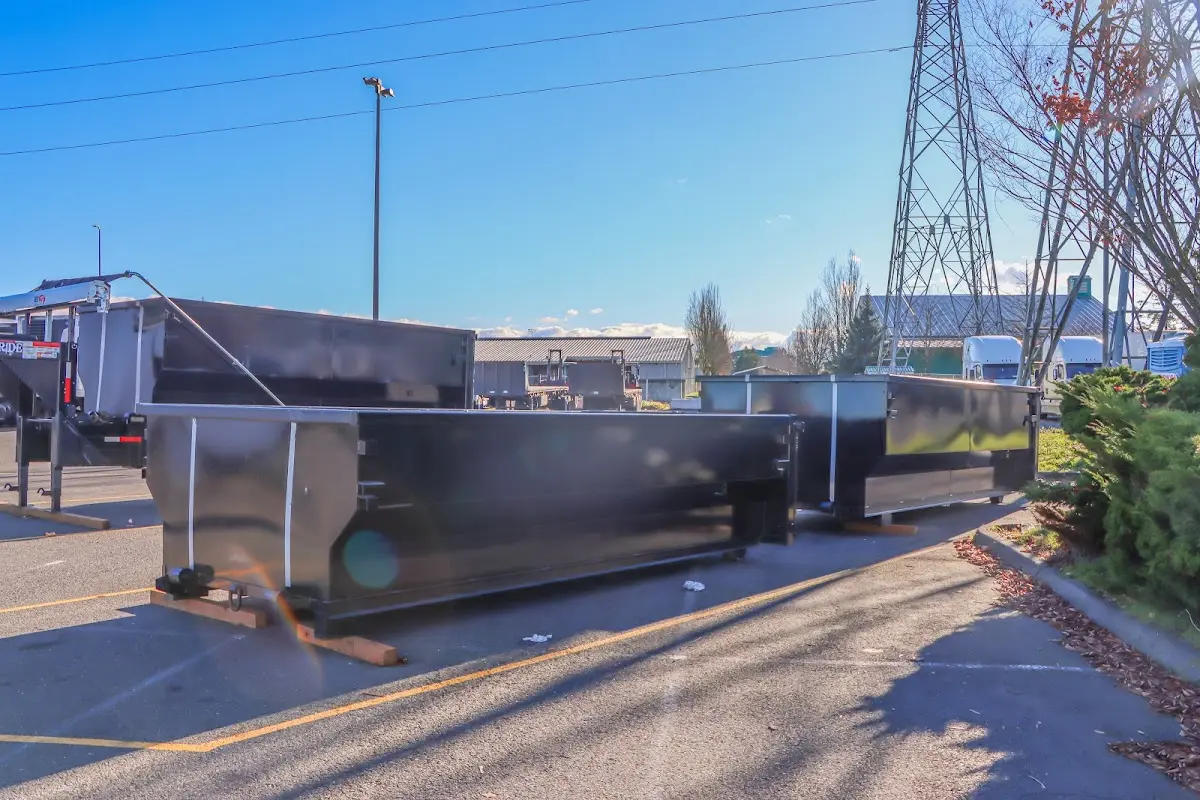 Roll-off dumpster ready for waste disposal at job site for Roll Off Dumpster Rental in Cedar Hills